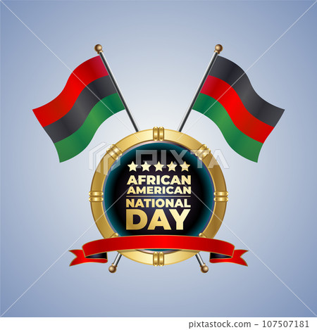 Small National flag of African American on Circle With garadasi color background 107507181