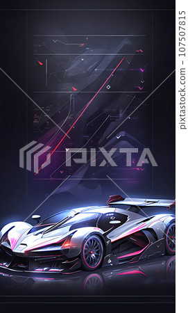 Futuristic Sports Car Infographics Vertical Template Futuristic Sports Car Infographics Vertical Template 107507815