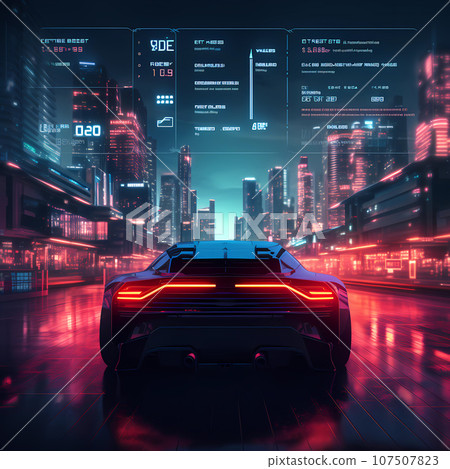 Futuristic Sports Car Infographics Template 107507823