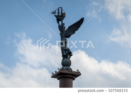 Novorossiysk, Russia - 18 August 2023 Column Sea Glory of Russia on embankment of Admiral Serebryakov Novorossiysk, Russia - 18 August 2023 Column Sea Glory of Russia on embankment of Admiral Serebryakov 107508155
