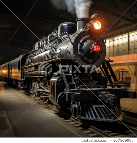 Vintage steam locomotive: classic, powerful, and full of nostalgia Vintage steam locomotive: classic, powerful, and full of nostalgia 107509093