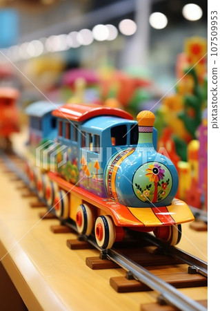 Toy train: playful, colorful, and great for children's entertainment 107509953