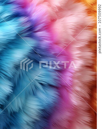 Holo Fur Creative Abstract Texture Wallpaper. Photorealistic Digital Art Decoration. Abstract Realistic Surface Vertical Background. Ai Generated Vibrant Pattern. 107509992