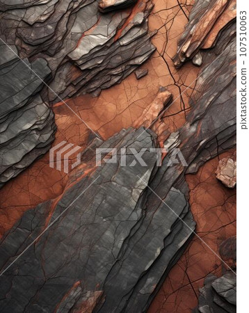 Gneiss Stone Creative Abstract Texture Wallpaper. Photorealistic Digital Art Decoration. Abstract Realistic Surface Vertical Background. Ai Generated Vibrant Pattern. 107510063