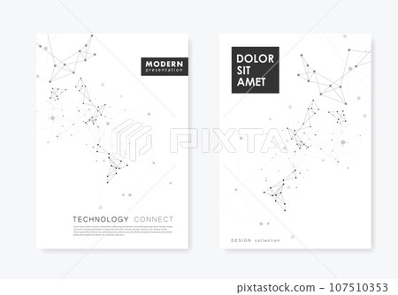 Black connect dot line connect on grey cover templates. Abstract vector background. Technology concept design. Communication and social network concept. Futuristic technology 107510353