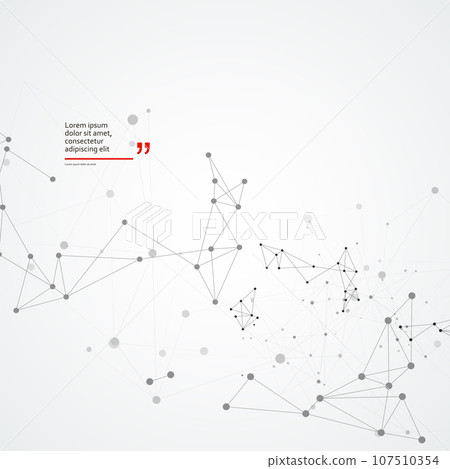 Banner design with abstract polygonal background. Connecting dots and lines. Global network. Digital technology. Plexus structure 107510354