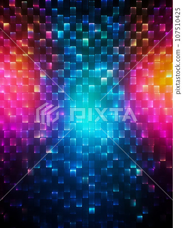 Colorful LED Creative Abstract Texture Wallpaper. Photorealistic Digital Art Decoration. Abstract Realistic Surface Vertical Background. Ai Generated Vibrant Pattern. 107510425