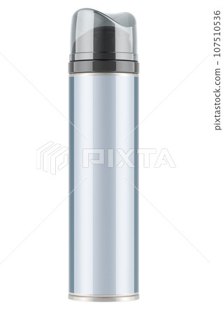 Shaving foam or gel. Metallic can, mockup. 3D rendering 107510536