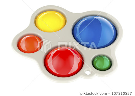 Simple dimple. Fidget sensory stress bubble toy. 3D rendering 107510537