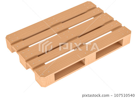 Wooden pallet, 3D rendering isolated on transparent background Wooden pallet, 3D rendering isolated on transparent background 107510540