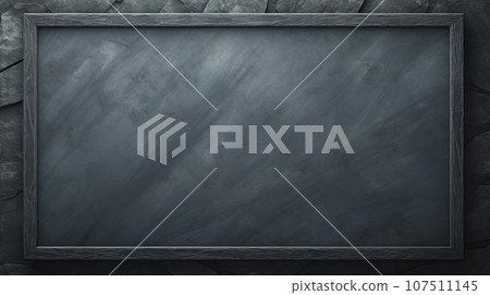 Slate Stone Creative Abstract Geometric Frame. Textured photorealistic mount. Abstract Bright Surface Geometrical Horizontal Background. Ai Generated Photo frame with copy space. 107511145