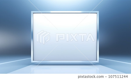 Palladium Creative Abstract Geometric Frame. Textured photorealistic mount. Abstract Bright Surface Geometrical Horizontal Background. Ai Generated Photo frame with copy space. 107511244