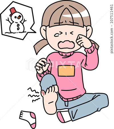 女孩痛苦地哭泣 107511461