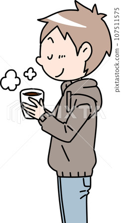 man holding a hot drink 107511575