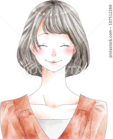 Smiling woman with bob hair 107512266