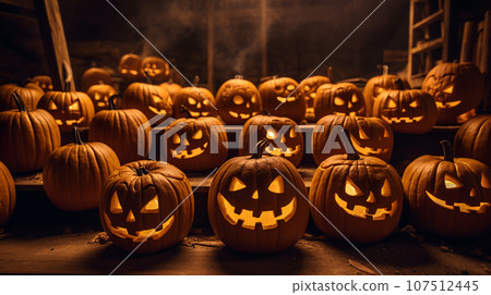 Many Halloween jack-o-lanterns 01 Many Halloween jack-o-lanterns 01 107512445