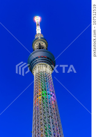 東京都、墨田區、東京晴空塔（晚上） 107512519