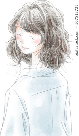 微笑的女人長頭髮 107512723