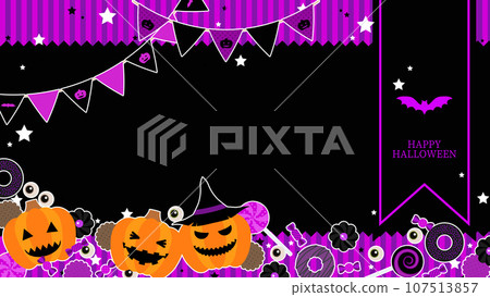 可愛的萬聖節插畫背景 107513857