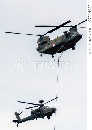Military helicopter flying on Singapore Independence Day Military helicopter flying on Singapore Independence Day 107514095