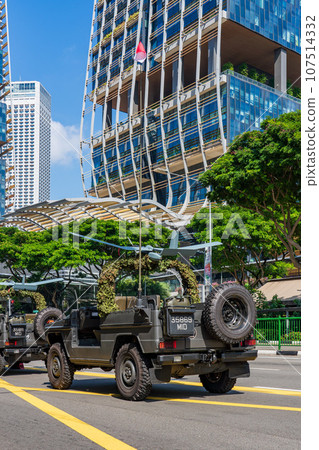 Military vehicles on display during Singapore's Independence Day Military vehicles on display during Singapore's Independence Day 107514332