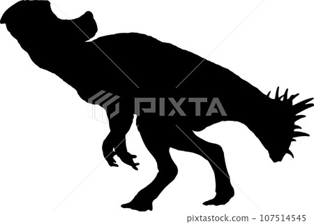 Protoceratops black silhouette isolated background Protoceratops black silhouette isolated background 107514545