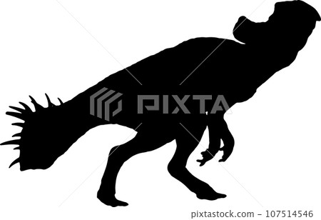 Protoceratops black silhouette isolated background Protoceratops black silhouette isolated background 107514546