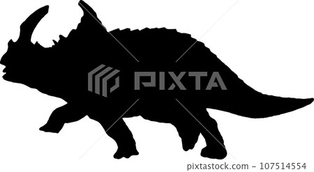 Sinoceratops black silhouette isolated background Sinoceratops black silhouette isolated background 107514554
