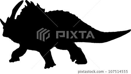 Sinoceratops black silhouette isolated background Sinoceratops black silhouette isolated background 107514555