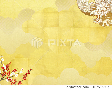 Dragon and plum background material 107514994