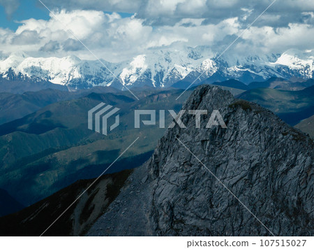 Beautiful view of high altitude mountain landscape in Sichuan,China Beautiful view of high altitude mountain landscape in Sichuan,China 107515027