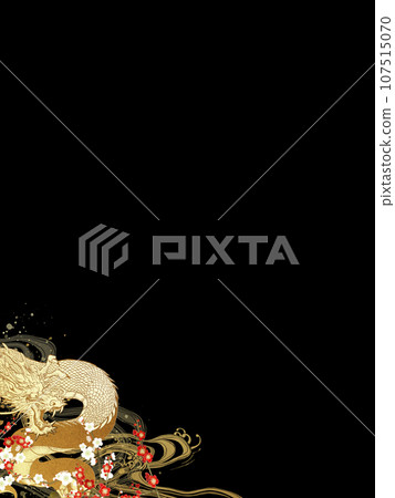 Dragon and plum background material 107515070