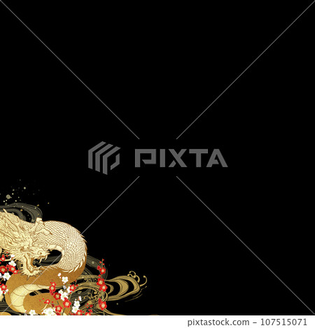 Dragon and plum background material 107515071