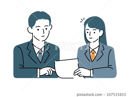 男講師和女學生/個別指導插圖 男講師和女學生/個別指導插圖 107515833