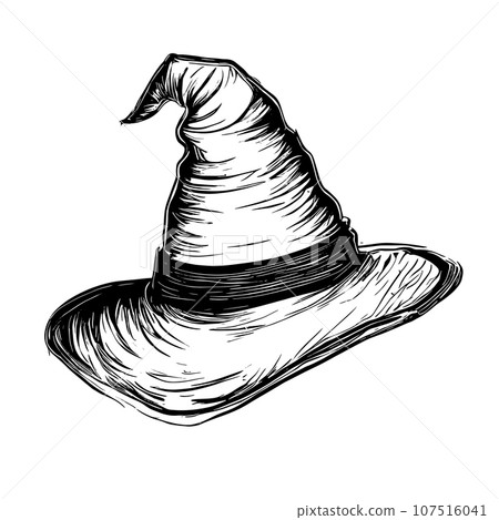 Halloween witch hat sketch Halloween witch hat sketch 107516041