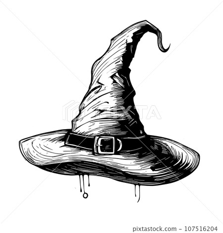 Halloween witch hat sketch Halloween witch hat sketch 107516204
