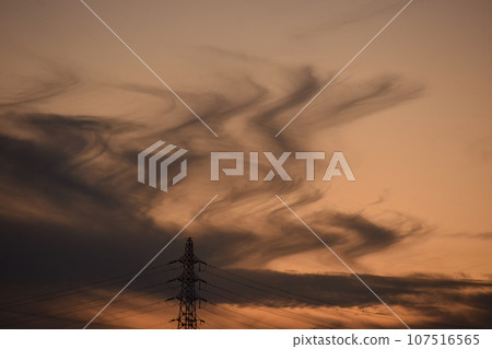 夕陽如水墨畫 夕陽如水墨畫 107516565