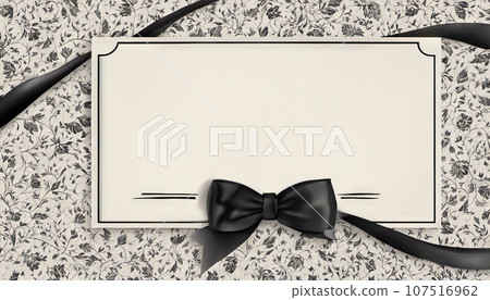 black bow vintage background, sales tag and template shopping label on paper. special offer. vintage. black bow vintage background, sales tag and template shopping label on paper. special offer. vintage. 107516962