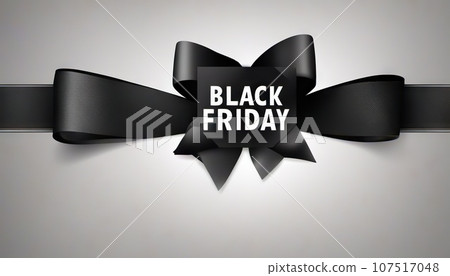 Black friday sale tag with black bow vintage background, sales tag and template shopping label on paper. special offer. 107517048