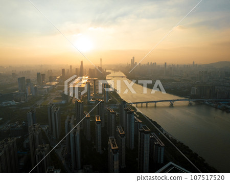 Aerial view of landscape in Guangzhou city, China, 107517520