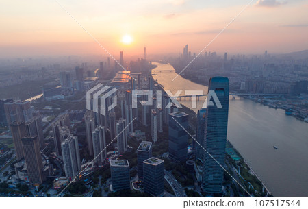 Aerial view of landscape in Guangzhou city, China, Aerial view of landscape in Guangzhou city, China, 107517544
