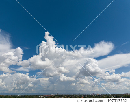 Cumulus cloud and fresh air in rainy season 107517732