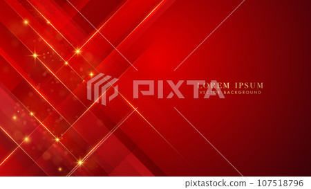 Oblique golden lines with glitter light effect and bokeh on red luxury background. Elegant abstract design template vector Oblique golden lines with glitter light effect and bokeh on red luxury background. Elegant abstract design template vector 107518796