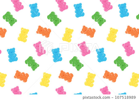 無縫圖案的彩色熊形軟糖熊（小熊軟糖） 107518989