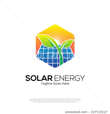 Geometric Solar Energy Logo Vector Design Template 107519227