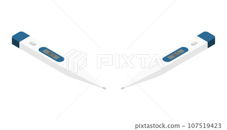 Digital medical thermometer isometric. Flat style. Vector illustration 107519423