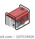 Industrial Electric Generator Engine Isometric 107519426