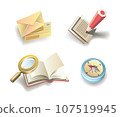 Set of icons for web site, colorful and grayscale, vector illustration 107519945