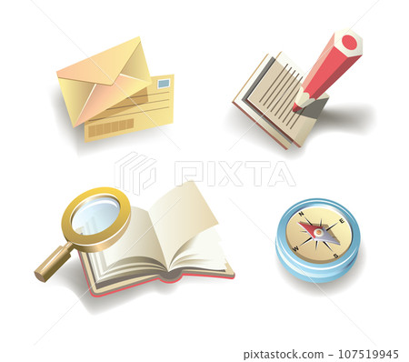 Set of icons for web site, colorful and grayscale, vector illustration 107519945