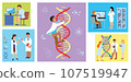 Science research, the work of scientists, vector 107519947